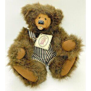 Collectible Kimbearly Originals Plush Chuckles  w/ Resin Face Brown Limited Ed